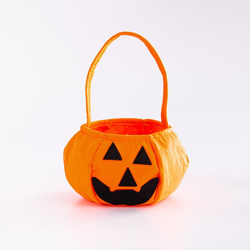 In Stock Halloween Supplies Handheld Pumpkin Bag Candy Bag Children's Decoration Props Smiling 3D Pumpkin Bag Wholesale