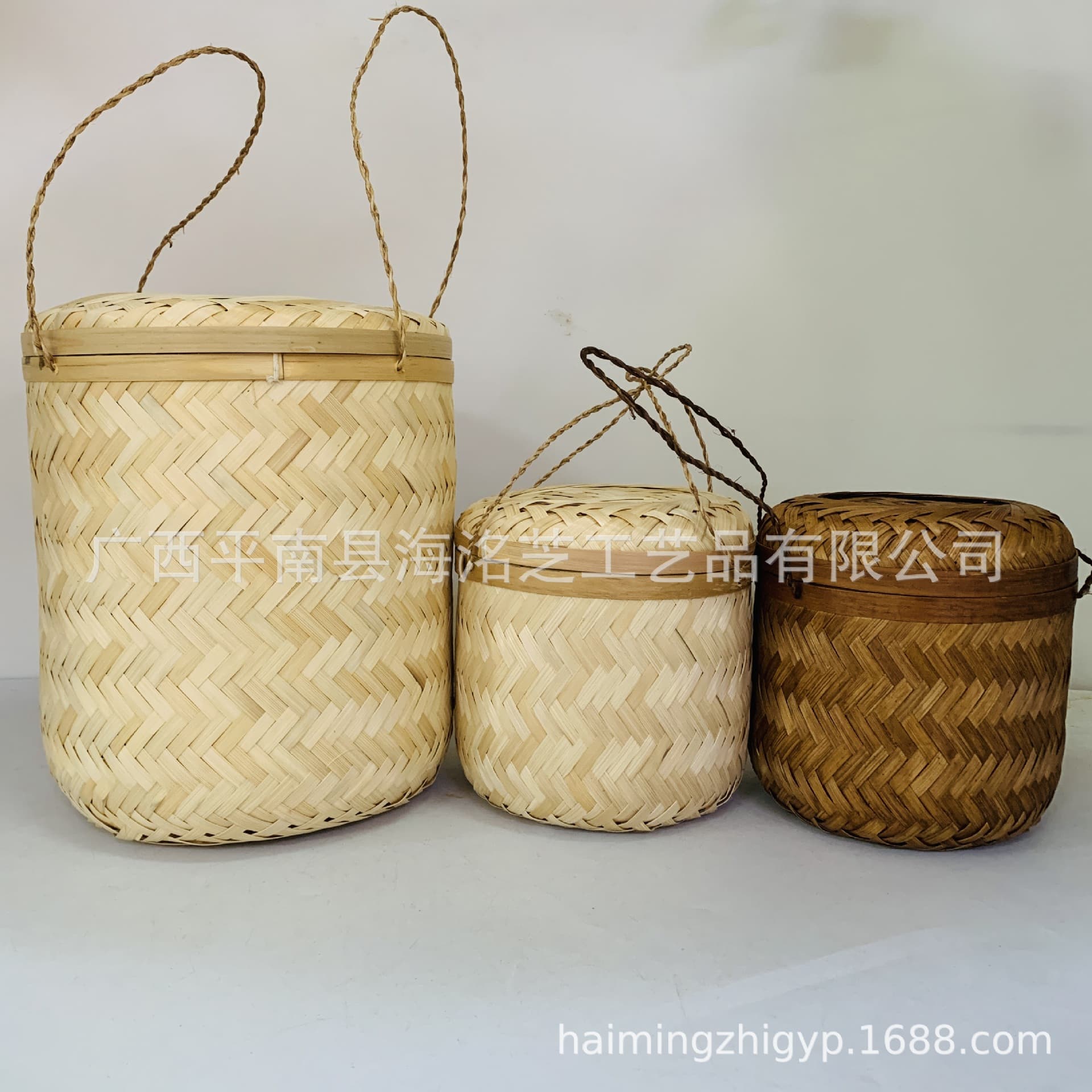 Guangxi Woven Bamboo Mid-Autumn Mooncake and Tea Gift Packaging Storage Basket, DIY Souvenir Basket for Holiday Gifting