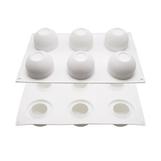 6-Cavity 3D Semi-Ellipse Silicone Mousse Mold Chocolate Filling DIY Chocolate Ice Cream Mold
