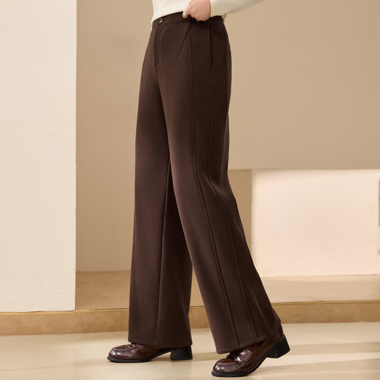 【Warm Fleece-Lined Pants】Xianlixiu Plus Size Women's Fashion Commuter Casual Pants for Curvy Women, 2025 Winter New Arrival