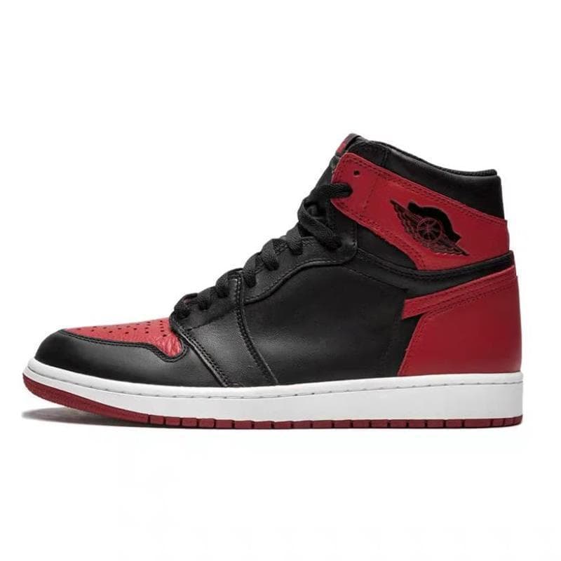 Putian Original AJ1 High Top Mid Top Black Red Black Obsidian, Unisex Basketball Shoes Sports Shoes Casual Shoes Skate Shoes