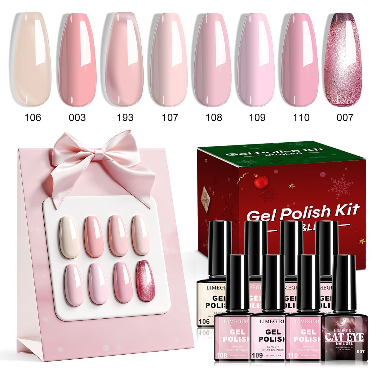 LIMEGIRL Gel Polish Set Christmas 6 Colors New Cat Eye Nail Polish Gel Set