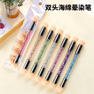 Cross-border Supply Double-Ended Sponge Nail Art Brush Set Gradient Replaceable Blending Nail Tool Stippling Brush 6-Pack