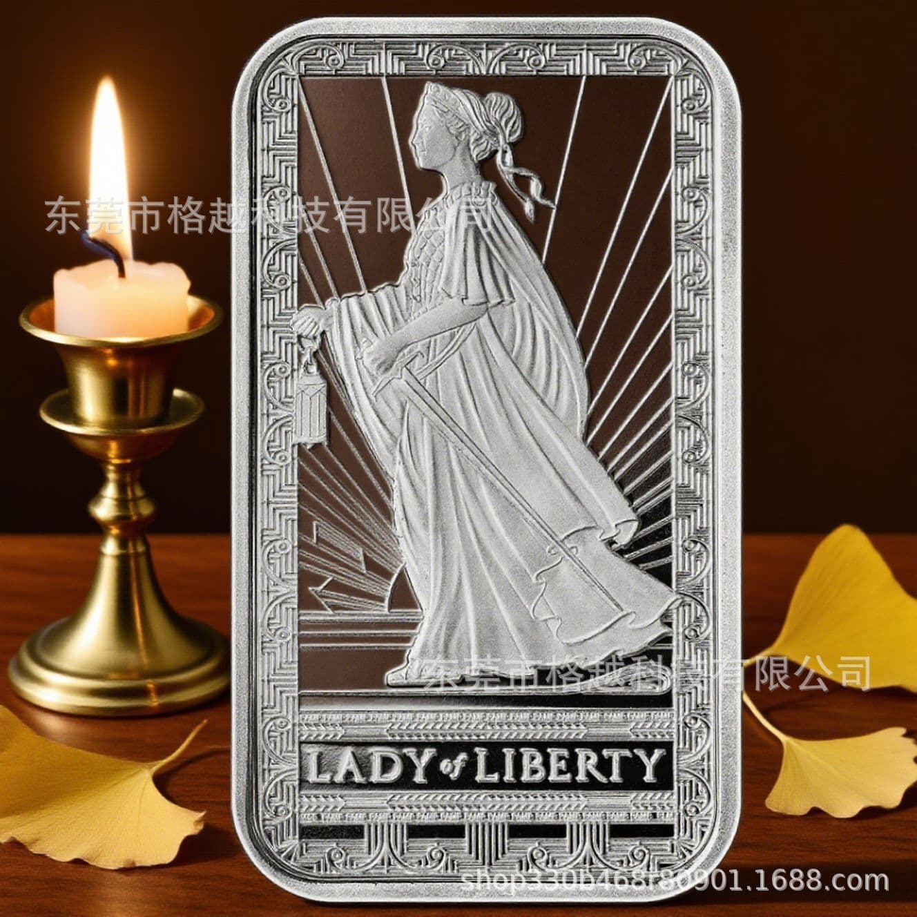 Cross-border Trade Silver Bar Imitation 1:1 US Silver Coin 1oz Eagle Coin Sword-Wielding Goddess Silver-Plated Coin Craft Silver Bar