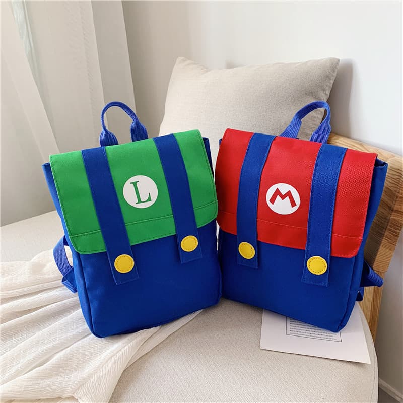 New Korean-style Kids Backpack, Cute Cartoon Letter Printed LOGO Boys and Girls Backpack, Contrast Color Kindergarten Schoolbag