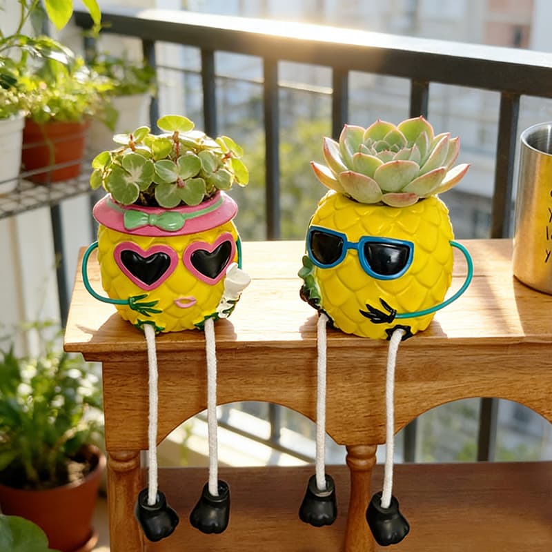 Artificial Green Plant Pineapple Hanging Doll Ornament, Creative Living Room TV Cabinet Wall Shelf, Home Decoration