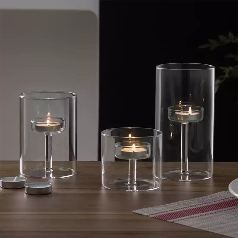 Transparent Glass Candle Holder European Style Windproof Candle Holder Home Romantic Party Atmosphere Decorative Candle Holder Manufacturer Wholesale