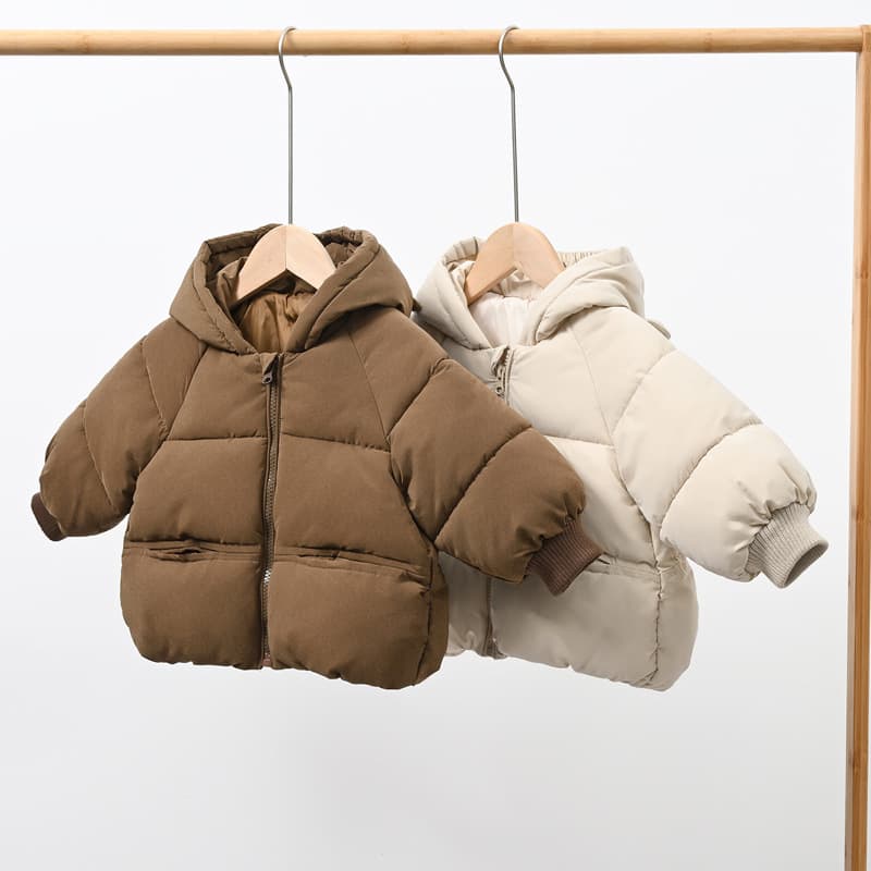 Children's Winter Cotton Coat New Korean Hooded Jacket Boys Girls Baby Thickened Puffer Coat Kids Cotton Padded Jacket