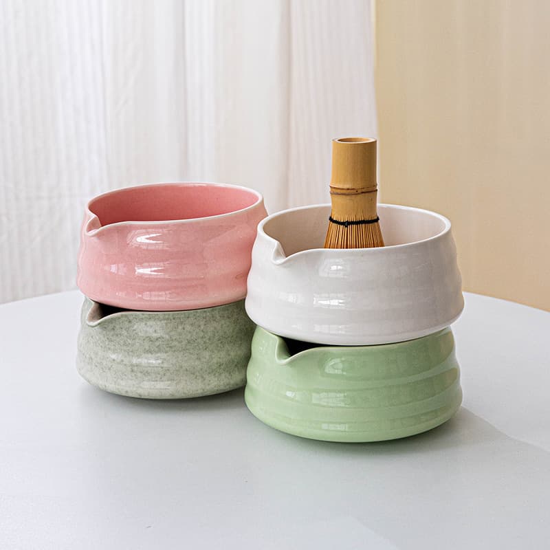 Cross-border Exclusive Japanese Matcha Bowl with Spout, Landscape Design, Japanese Matcha Whisking Tool, Song Dynasty Tea Ceremony, Ceramic Tea Bowl, Tea Cup