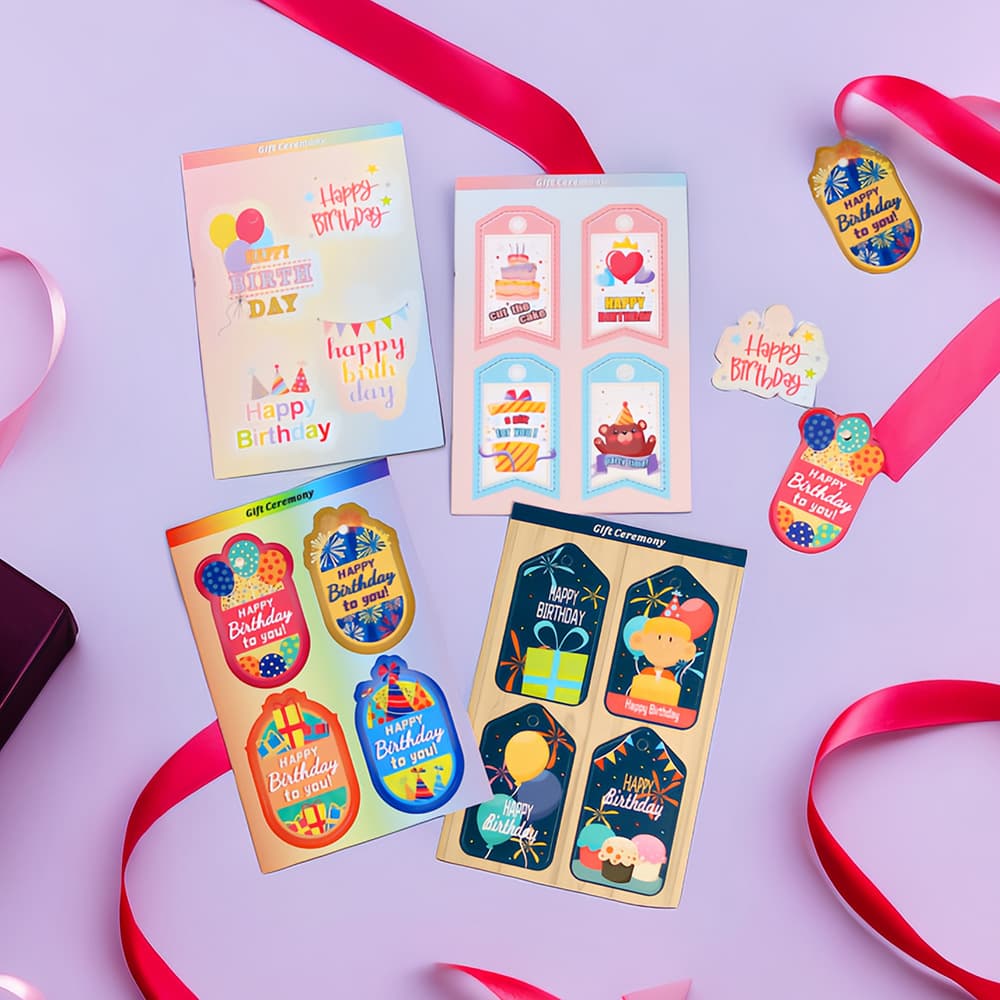 Birthday Hang Tags, Cute and Dreamy Colorful Gift Wrapping Hang Tags, Gift Decoration Cards, Thank You Cards, Accessories