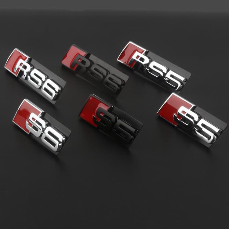 For Audi RS Grille Badge A4L A6L A5 A7 Grille Badge A3 to S3 S4 to RS4 Tail Badge Modification Emblem