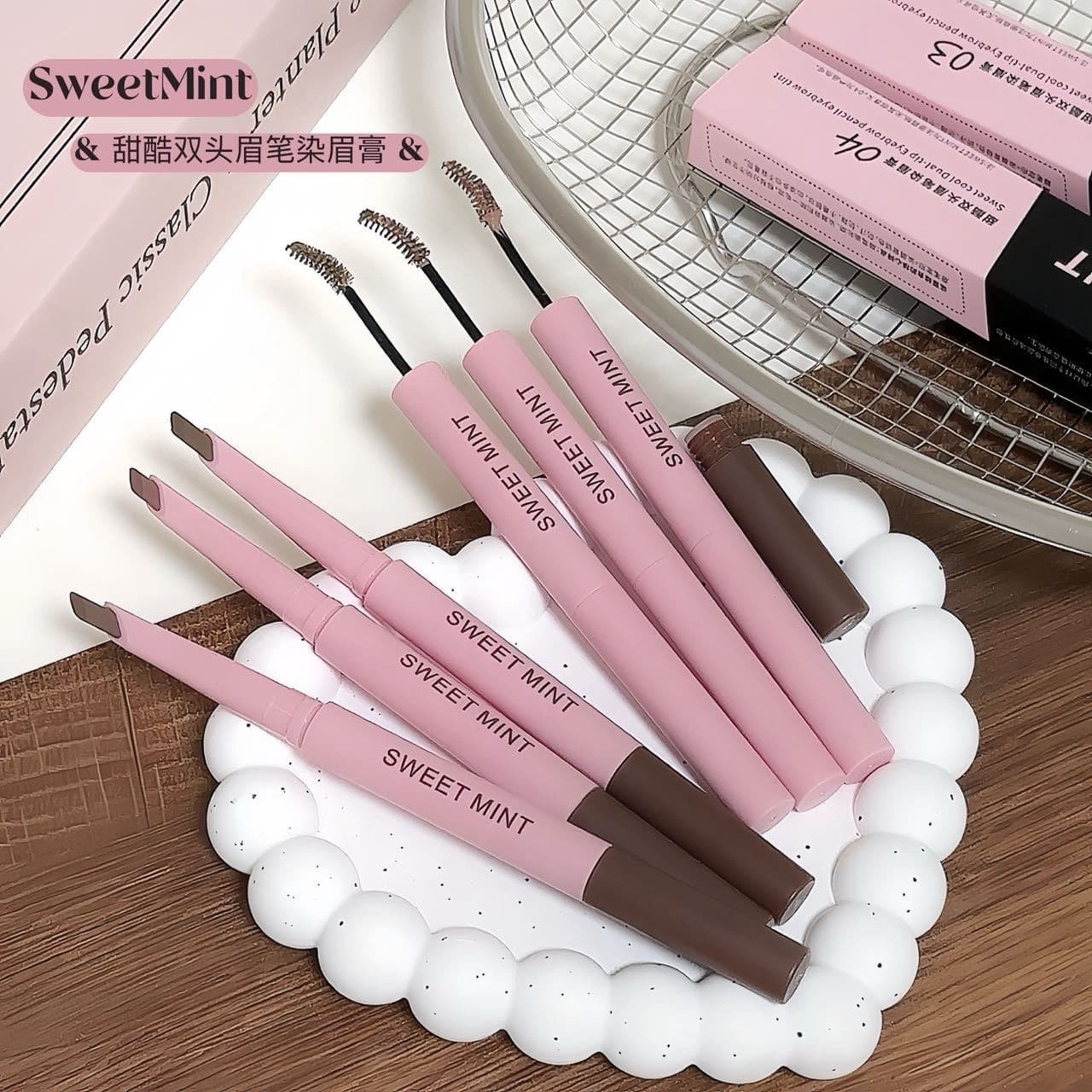 SWEET MINT Sweet and Cool Double-ended Eyebrow Pencil Dyeing Eyebrow Cream Naturally creates three-dimensional Korean-style wild eyebrows