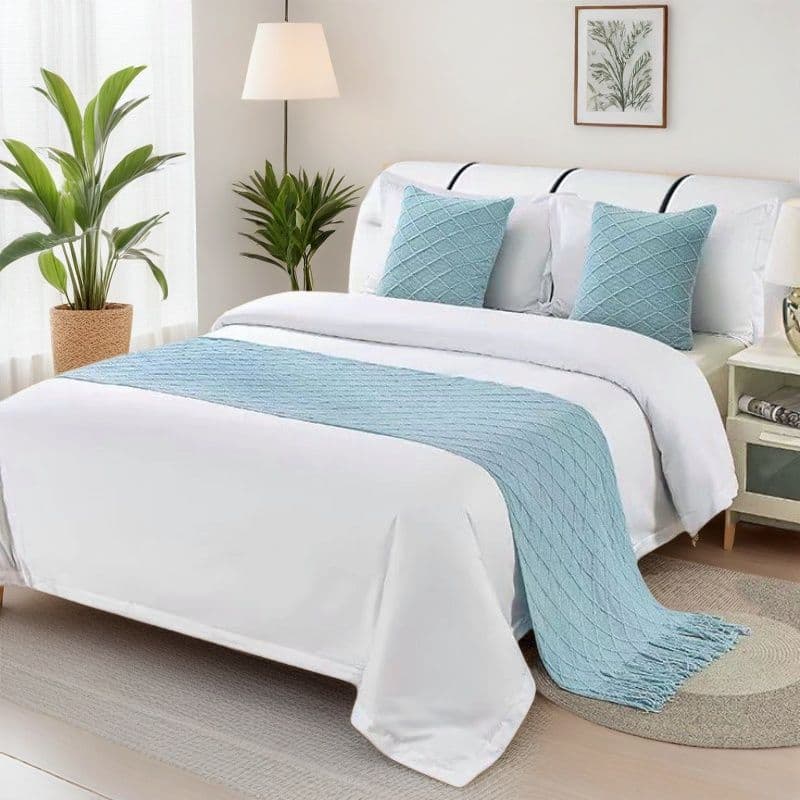 Nordic Light Luxury Knit Fringe Sofa Throw Air Conditioning Nap Blanket Hotel B&B Decoration Bed End Throw Bed Flag