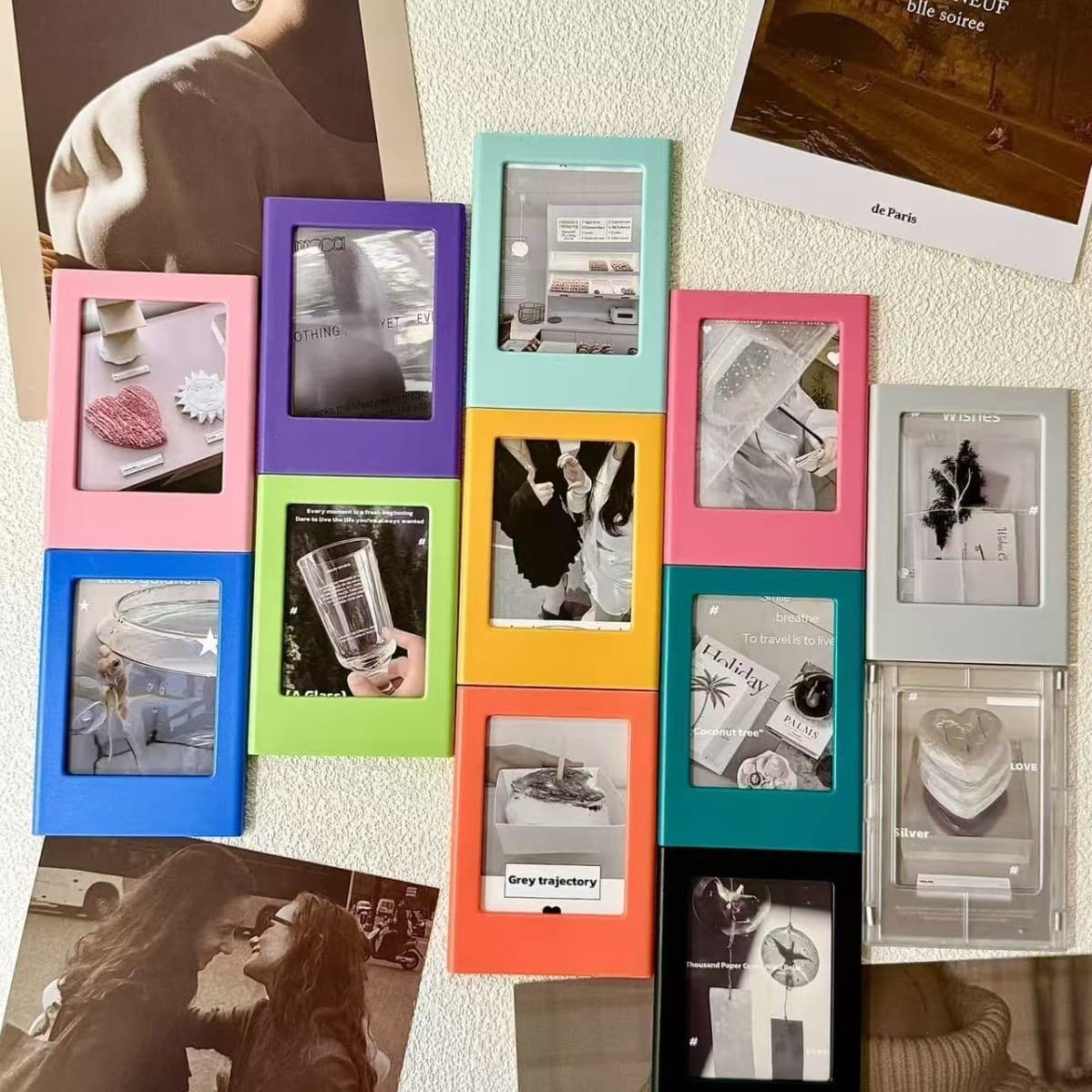 Cross-border hot-selling polaroid 3-inch magnetic film table setting creative diy magnetic fun small photo frame transparent photo frame hollow
