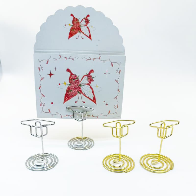 Cross-border Graduation Cap Business Card Holder, Fresh Flower Bouquet Greeting Card Note Clip, Teacher's Day Father's Day Desktop Message Clip