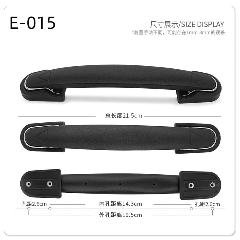 Wholesale Black Luggage Handle Suitcase Grip Toolbox Gift Box Plastic Alloy Handle