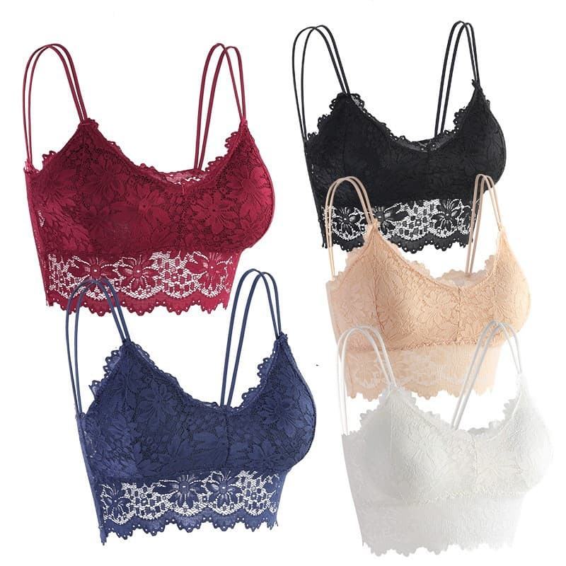 Plus Size Lace Bustier Corset Top for Women with Padded Cups, Anti-Exposure Wrap Bustier, French Style Camisole Bra