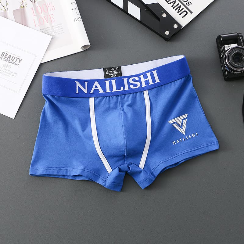 Cotton Mid-Rise Knit Boxer Briefs Breathable Quick-Dry Men's Underwear Cool High-End Fashionable High Elasticity