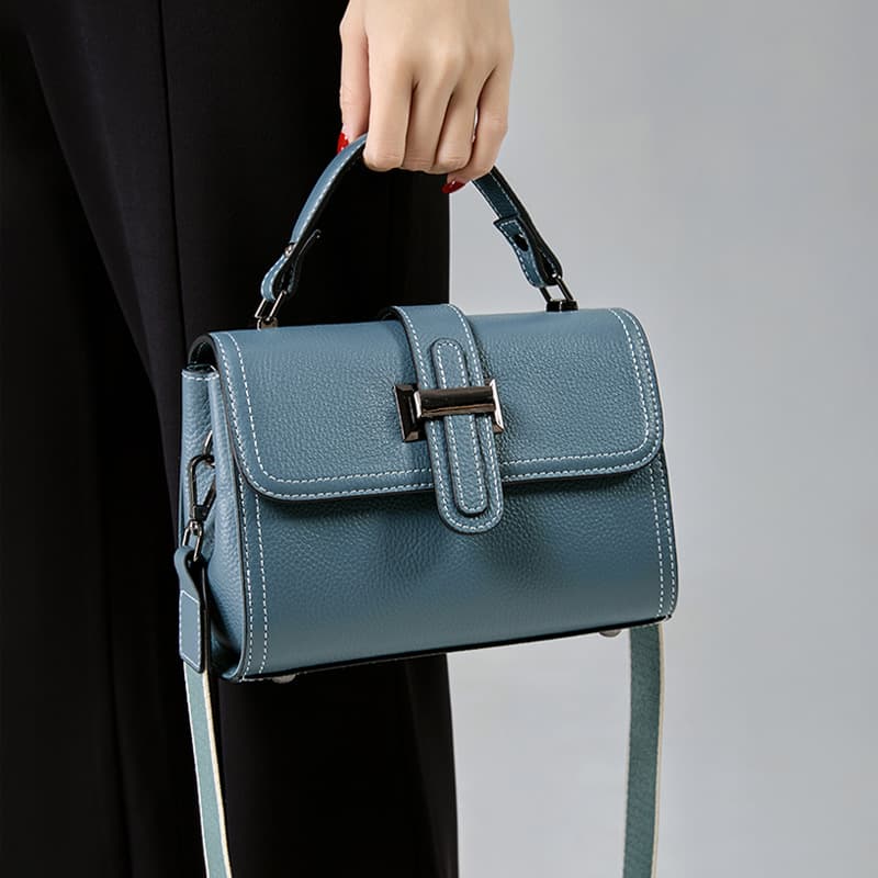 Top Layer Cowhide Leather Women's Crossbody Bag Versatile Handbag City Simple Style Medium Square Bag Soft Texture Daily Match