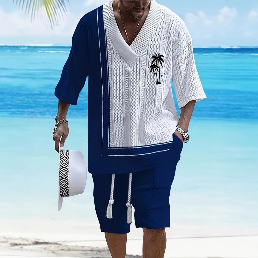 2025 Independent Site AliExpress Casual Amazon 3D Print Plus Size Men's Fashion Casual Short Sleeve Shorts Set