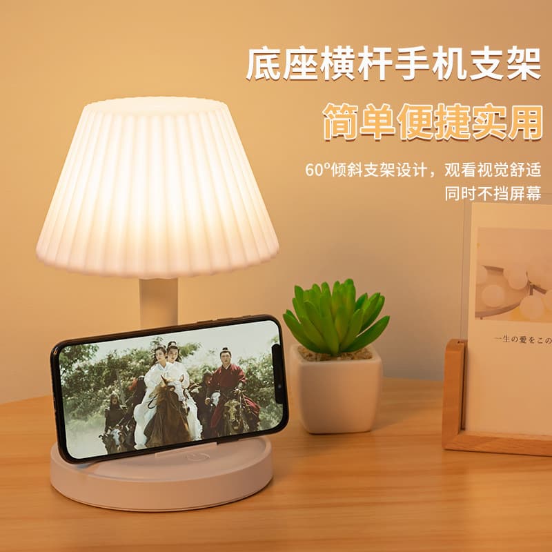 [Nordic Style Desk Lamp] Bedroom Bedside Lamp Student Study Touch Rechargeable Eye-Care Reading Lamp Rechargeable