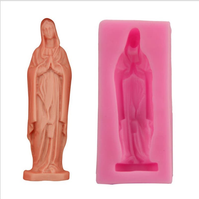 Hands Praying Goddess Statue Fondant Silicone Cake Mold DIY Chocolate Clay Baking Tools Western Pastry Wholesale
