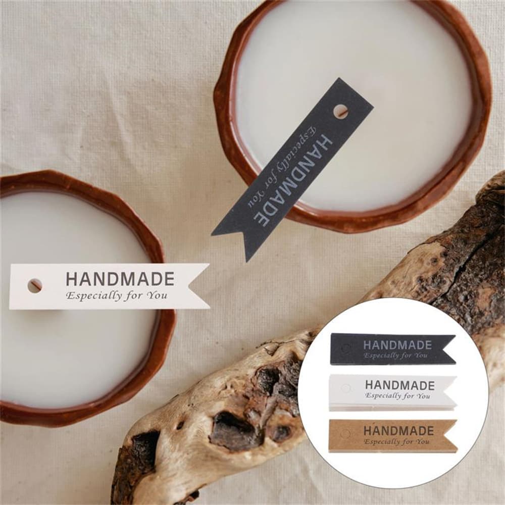 DIY English Candle Label Handmade Fish Tail Hang Tag Sticker Aromatherapy Candle Container Handmade Baking Tip