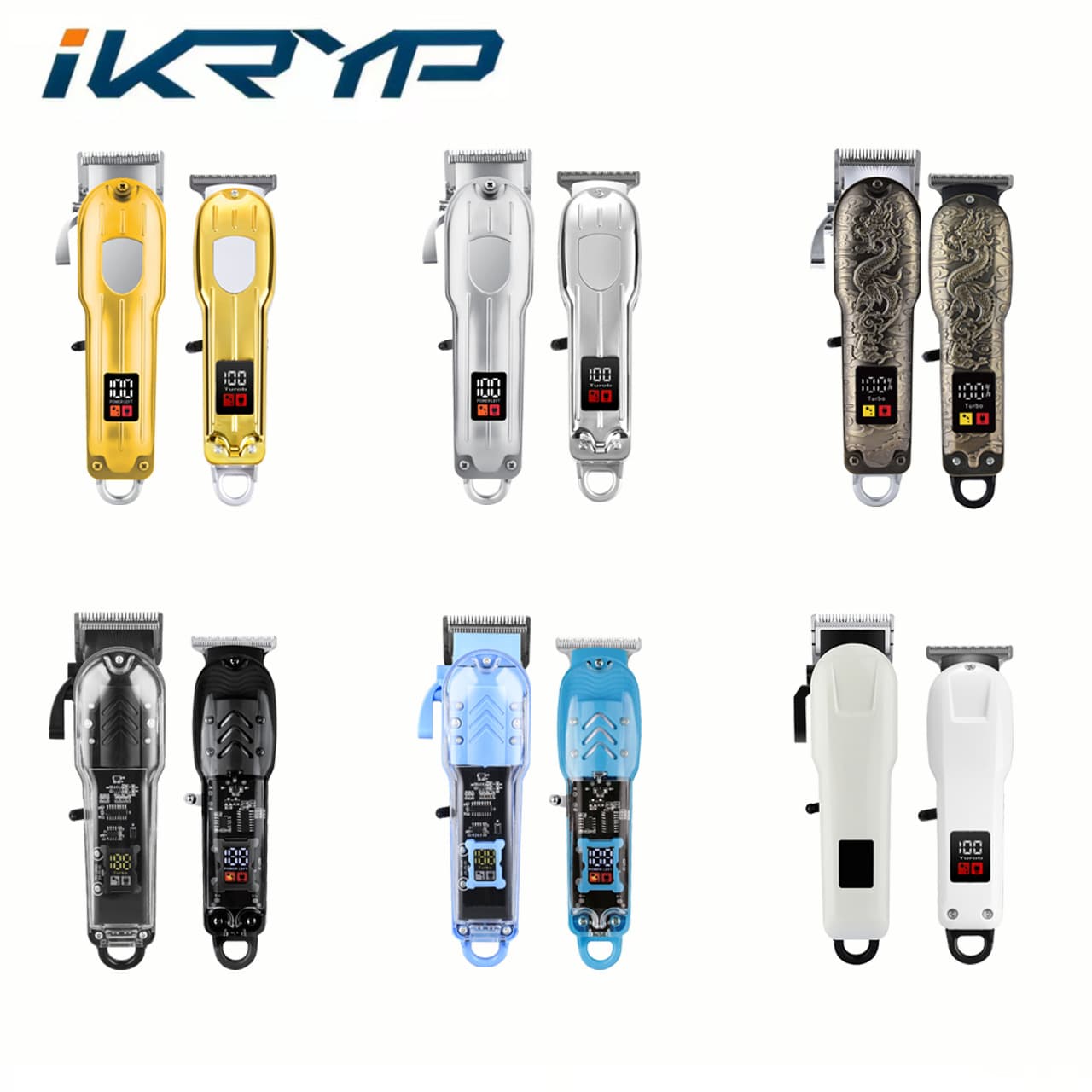 Cross-Border Combo Hair Clipper Set LED LCD Electric Hair Clipper Electric Trimmer Hair Trimmer