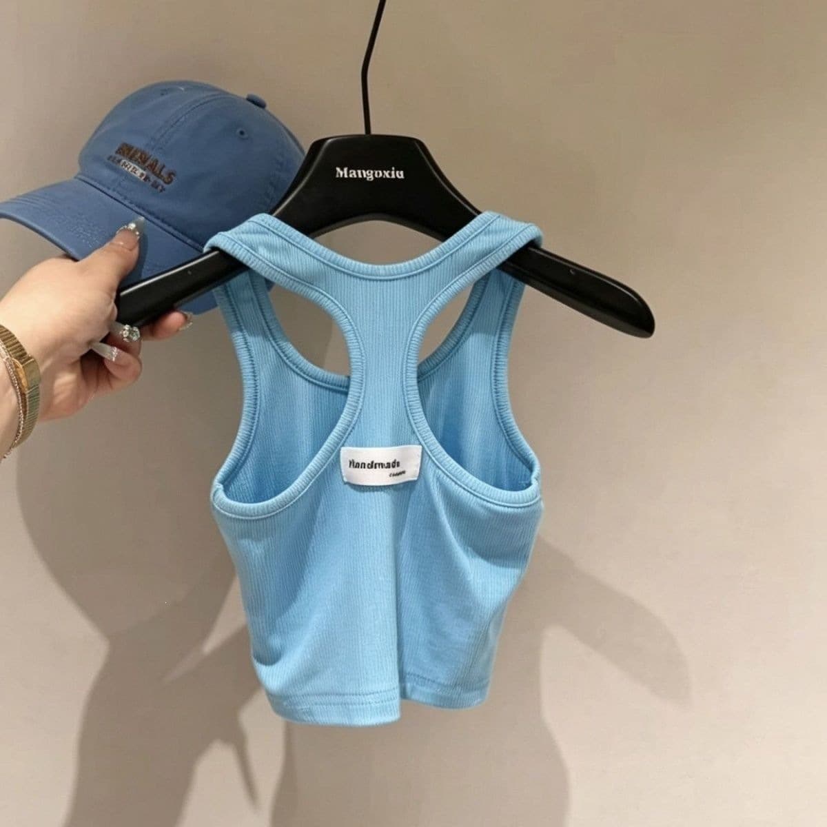 Summer New Trendy Boys and Girls Small Label I-Work Sports Vest Tank Top, Popular Slim Sleeveless Top for Girls