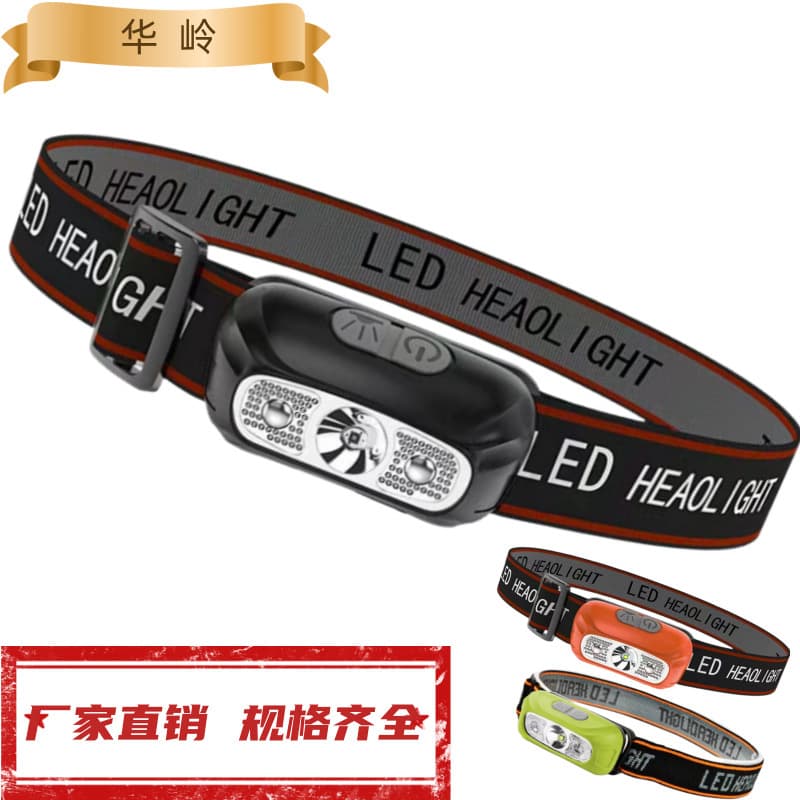 Cross-Border Sensor Headlamp, Outdoor Mini LED Night Fishing and Miner's Lamp, Portable Head-Mounted Flashlight with Rechargeable Bright Light