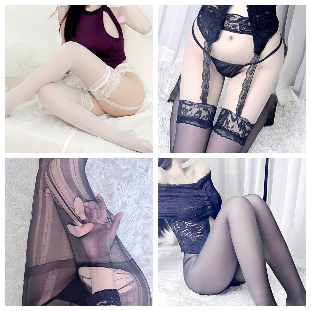 Lingerie Open Crotch Quick-Release Bodysuit Lace Stockings Pure Desire Garter Stockings Sexy Tear-Away Mesh Stockings Bodysuit Open Crotch Stockings