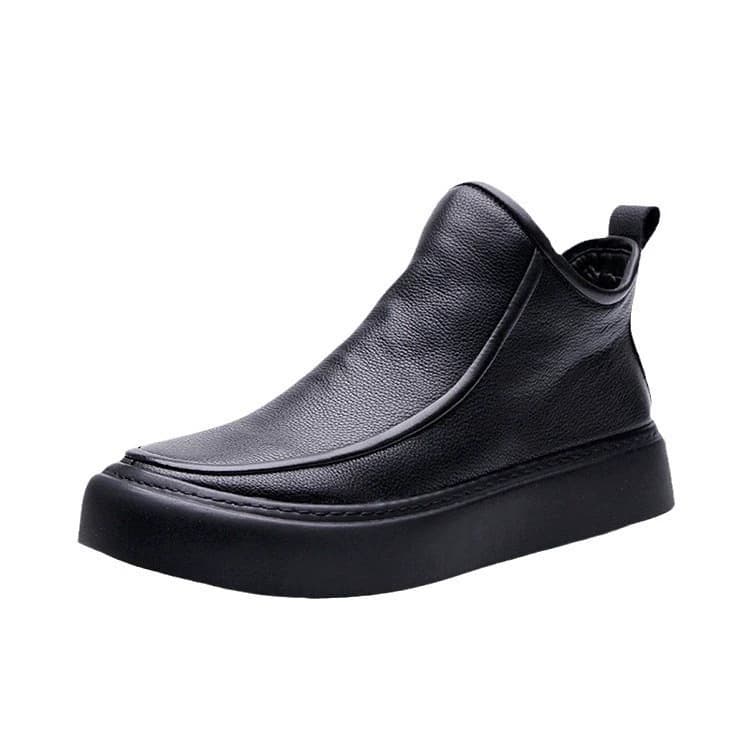 Men's high-top leather boots with fleece lining, warm and durable, perfect for autumn. Also includes men's casual short boots and work boots.