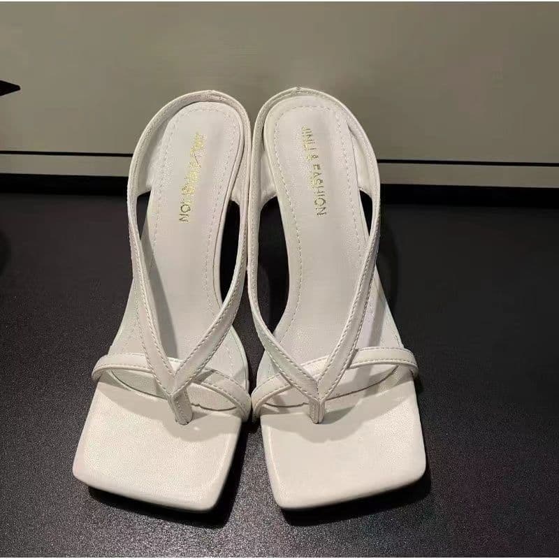 Flip-toe high heels for women 2024 summer new stiletto sandals gentle evening breeze universal hot style slip-ons trendy