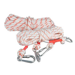 Emergency rescue fire escape rope safety belt self-rescue outdoor double hook steel wire core polypropylene safety rope life-saving