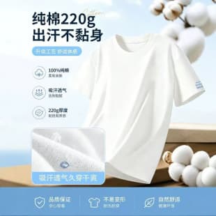 Cotton T-Shirt 220g Solid Color Culture Shirt Work Team Undershirt Embroidery Printable Logo Men's and Women's Same Style Short Sleeve