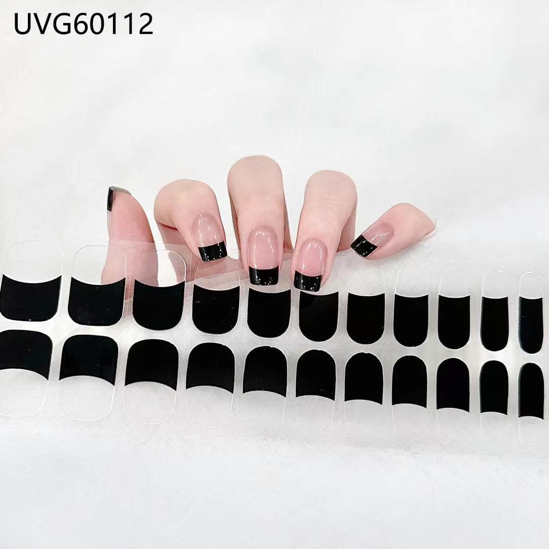 Ins Nude UV Gel Nail Stickers Semi-Cured Hot Stamping Gold Light Therapy Nail Art Stickers Oil Film Ins Style Nail Art Material