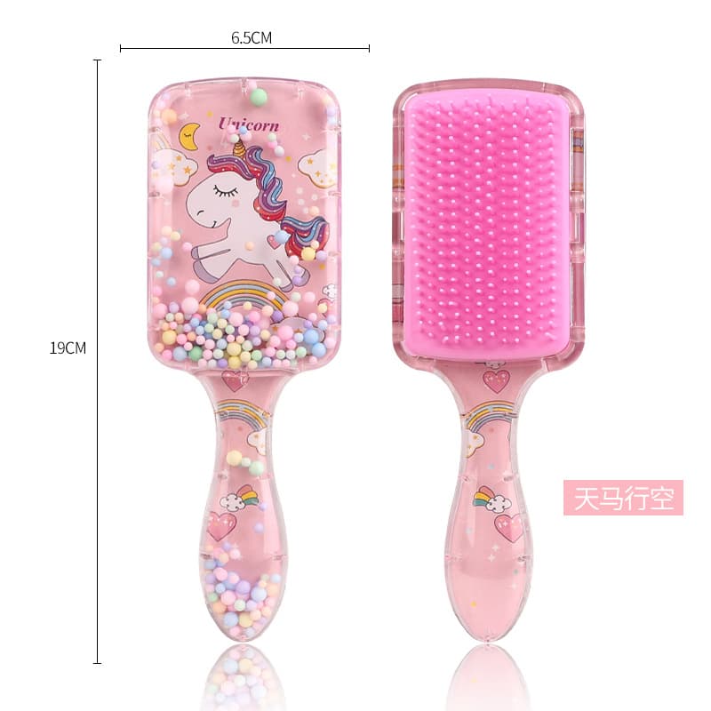 Square Transparent Cartoon Comb For Children Home Hairdressing Comb Scalp Massage Bubble Ball Plastic