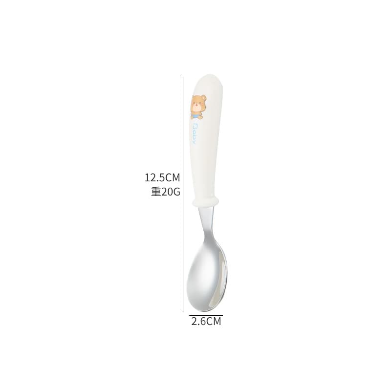 304 Stainless Steel Spoon and Fork Set for Kids, Baby Training Utensils for Learning to Eat, Portable Children's Dinnerware Set