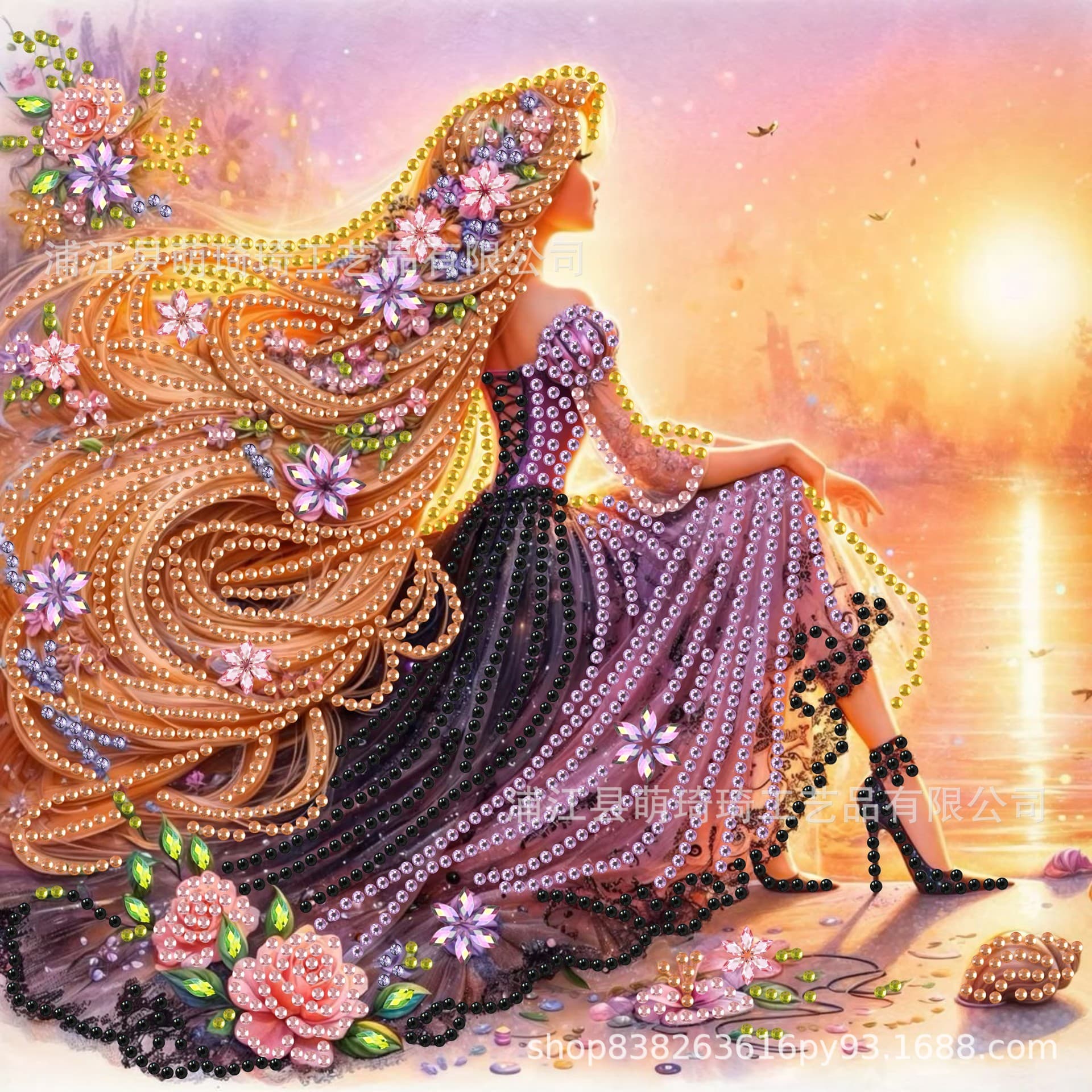 1pc 30*30cm DIY Blonde Woman Special-Shaped Diamond Painting Kit, 5D Rhinestone Art, Unframed Decorative Painting
