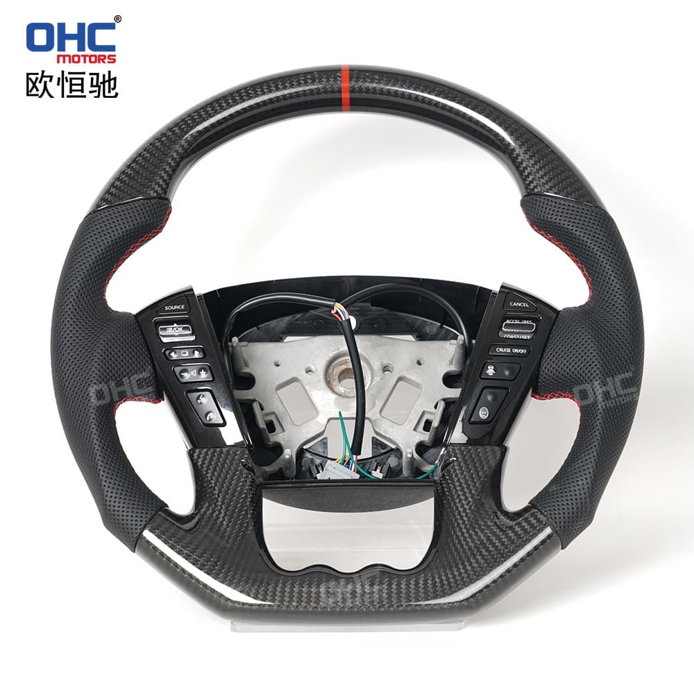 Suitable for 12-18 Nissan Patrol Y61-Y62 modified and upgraded transfer peach wood car steering wheel assembly