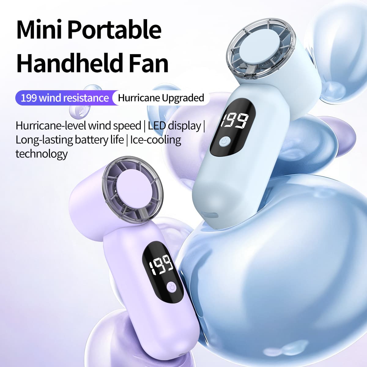 2026 New T55 Icy Cold Wind Wearable Mini Handheld Portable Fan
