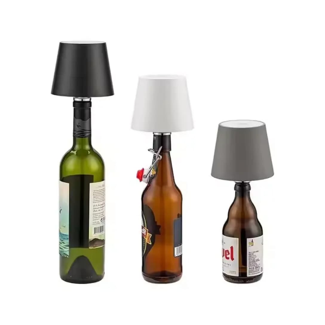Pointed black and white bottle lamp, restaurant/bar touch ambient light, bedroom bedside lamp, Nordic three-color lighting.