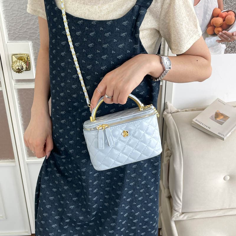 Cross-Border Retro Fashion Quilted Chain Box Bag for Women 2026 New Style Chanel-Style Shoulder Bag Versatile Crossbody Bag
