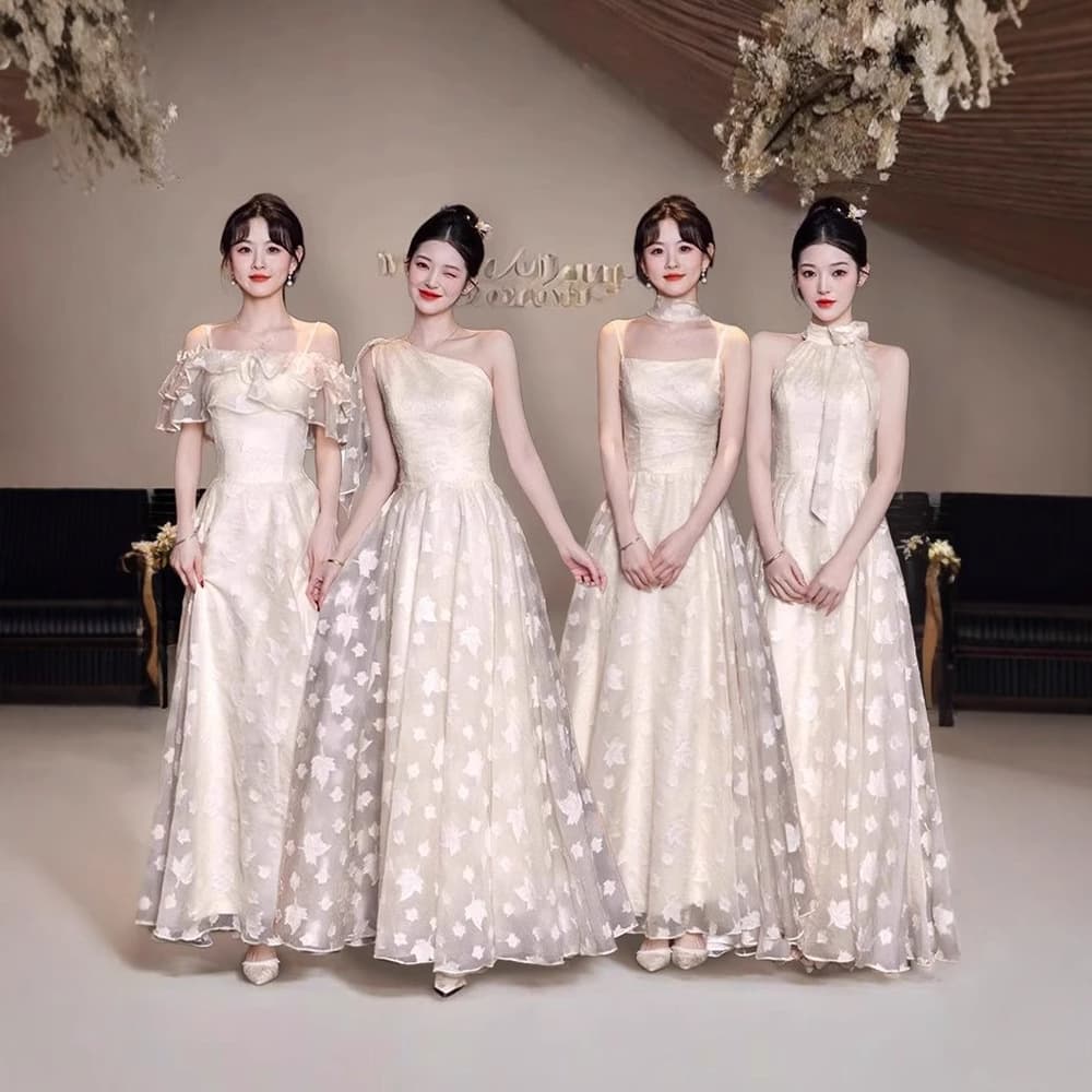 Champagne-Colored Bridesmaid Dresses 2026 New Style Annual Meeting Niche Exquisite Sister Group Engagement Dresses Women Can Wear Casually