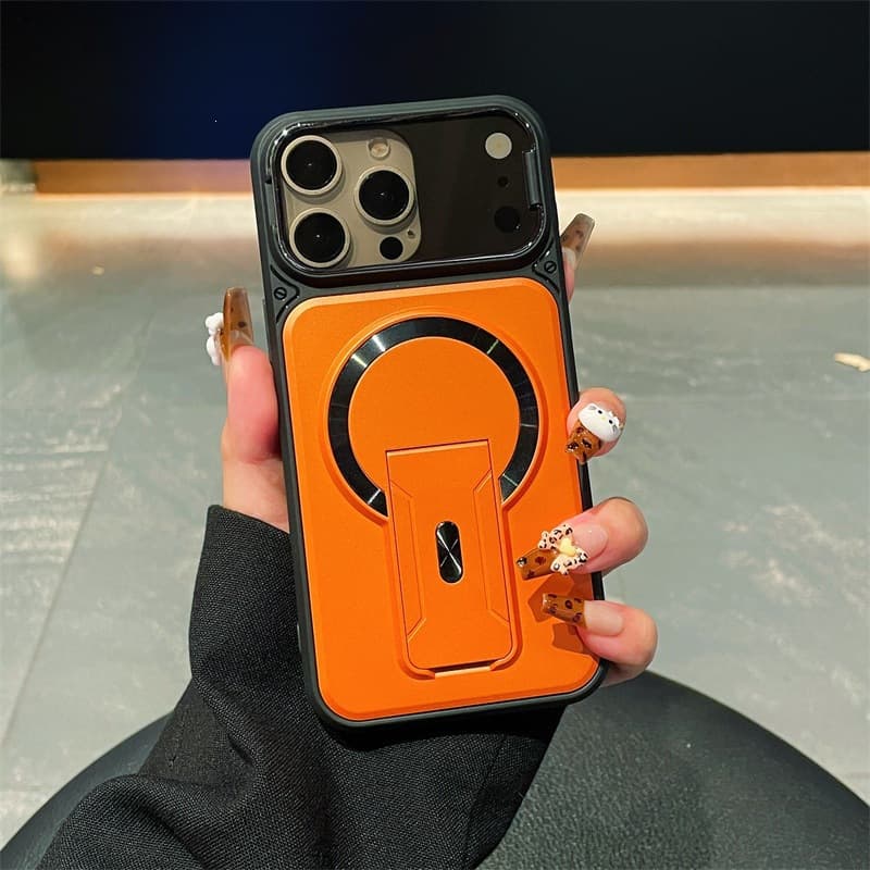 Cross-border compatible iPhone 17 PRO MAX phone case, flip cover with hidden lens, magnetic stand, Apple 16 full coverage 15