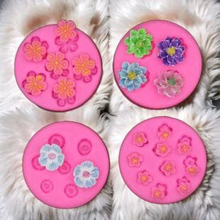 10-Cavity Mini Cherry Blossom Peach Blossom Silicone Mold Mousse Cake Fondant Plaster Resin DIY Decoration Silicone Mold