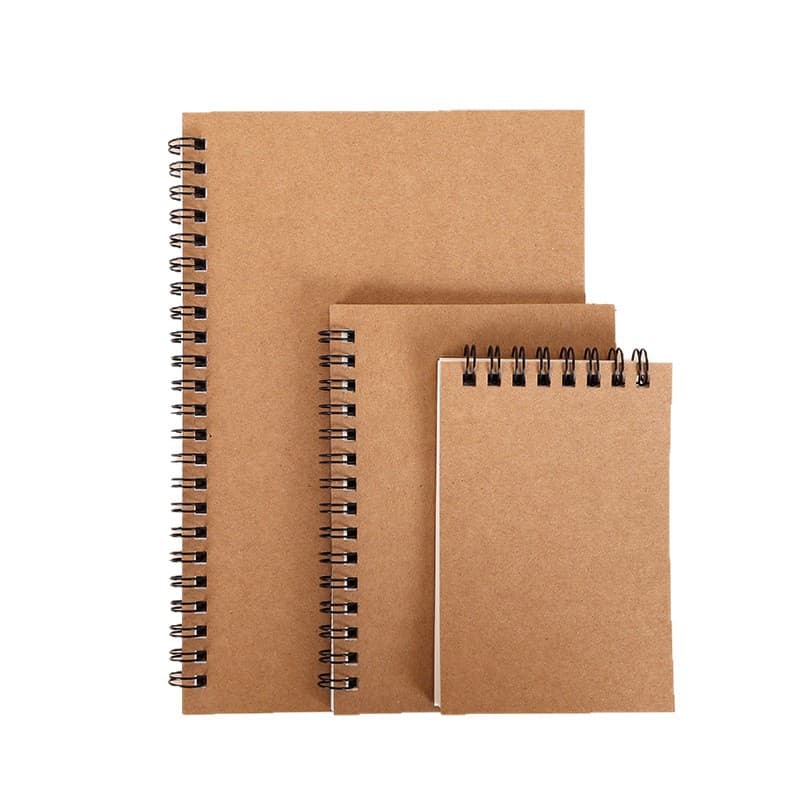 Kraft Paper Coil Notebook Wholesale Retro Minimalist Student Office Journal Customizable with Logo Printing