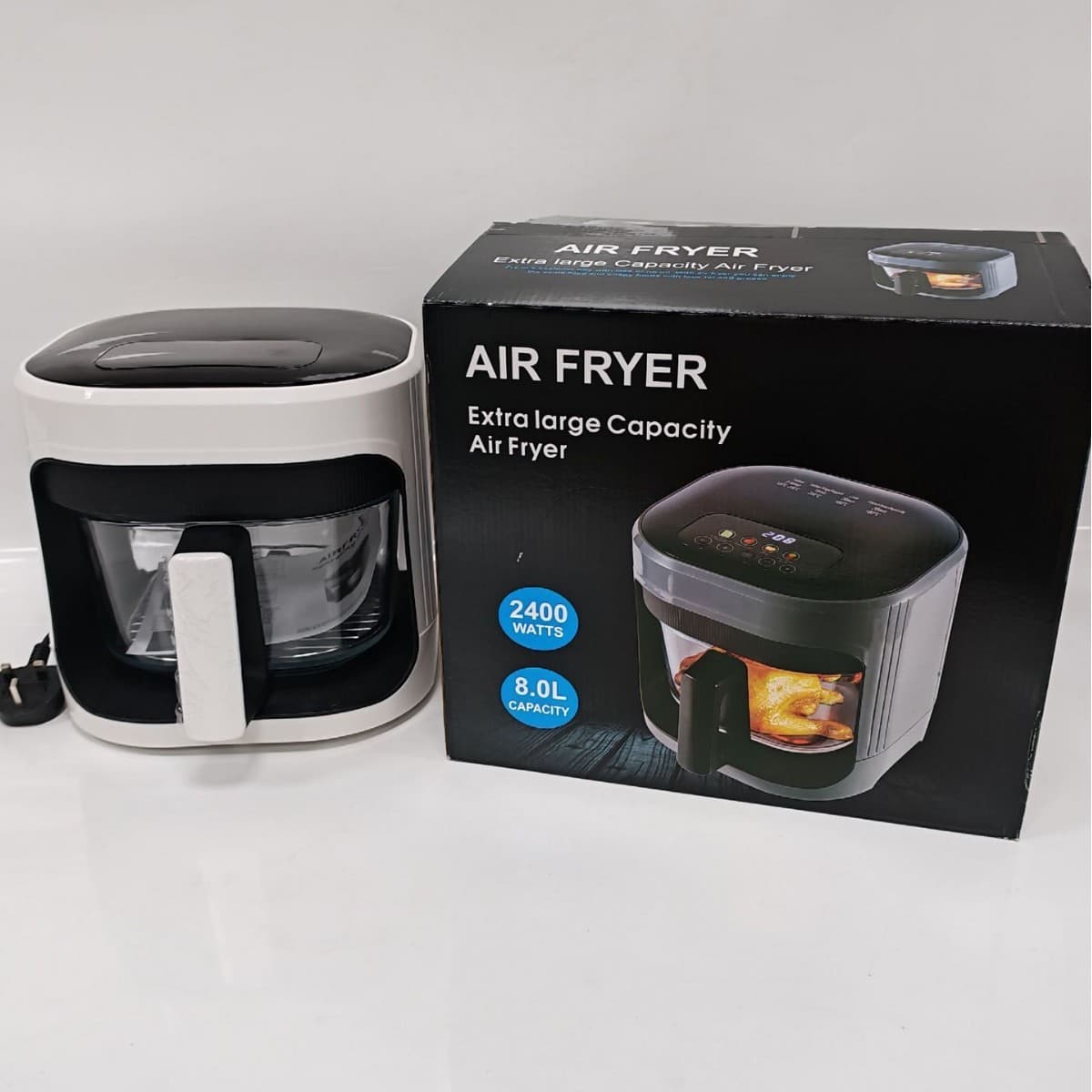 Large Capacity Touch Screen Air Fryer, Oil-Free Visible Electric Oven, Automatic Electric Fryer for Home Use