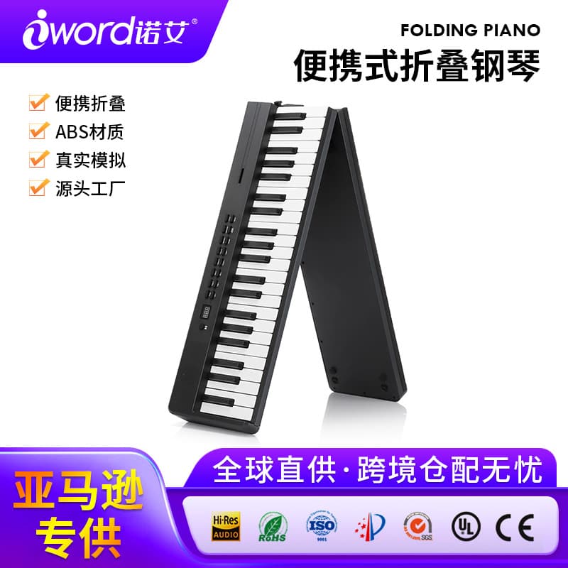 Cross-Border Hot-Selling Portable Piano 88-Key Folding Piano Children's Piano Beginner Enlightenment Piano Teaching Aid Musical Instrument