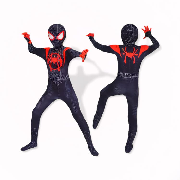Halloween Spider-Man Bodysuit Children Cosplay Performance Costume Black Spider Miles Series Jumpsuit